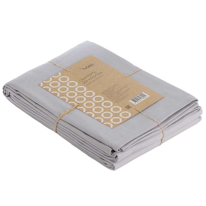 Скатерть из хлопка серого цвета из коллекции essential, 170х170 см Tkano TK20-TC0003