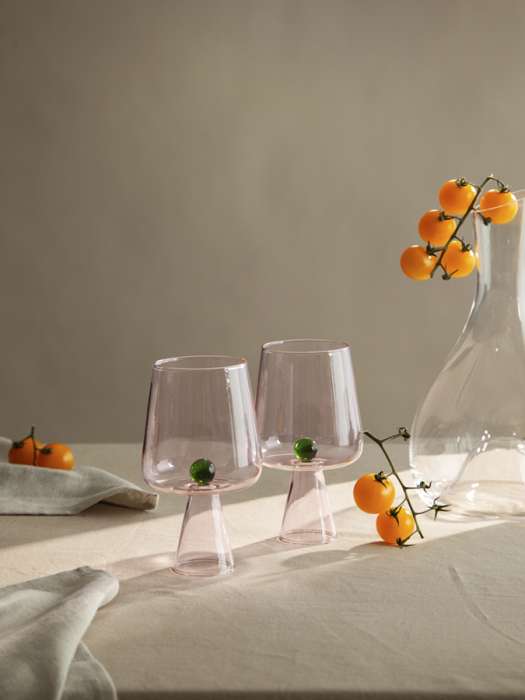 Набор бокалов для вина orb, 400 мл, розовый/зеленый, 2 шт. Liberty Jones LJ0000426