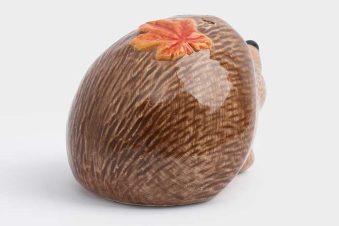 Емкость для соли или перца, 5 см, керамика, коричневая, Еж с листом, Autumn forest ANNA LAFARG ANLAF-FDWS-031224-15