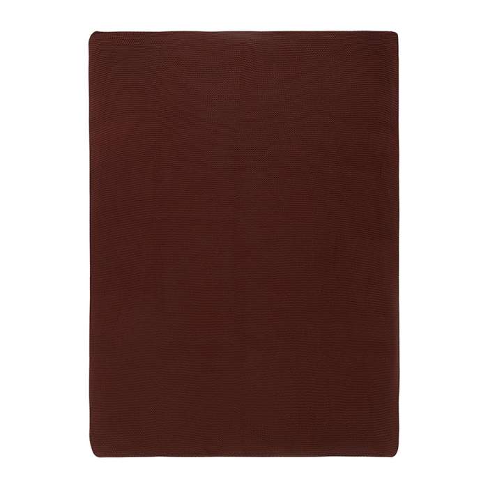 Плед из хлопка жемчужной вязки коричневого цвета из коллекции essential, 130x180 см Tkano TK25-TH0008