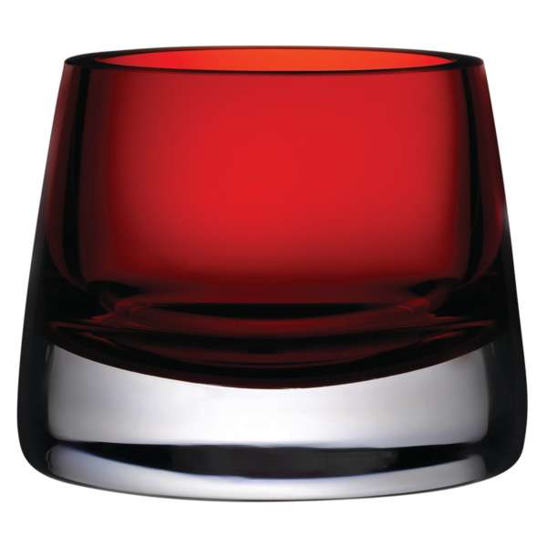 Подсвечник для чайной свечи Nude Glass Радость 8 см, хрусталь, красный