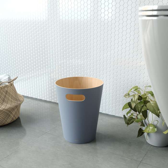 Корзина для мусора woodrow, 7,5 л, серо-голубая UMBRA 082780-1050