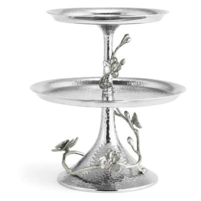 Блюдо двухъярусное Michael Aram Белая орхидея 23 см, сталь нержавеющая