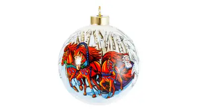 Игрушка елочная Шар Новогодняя тройка 10 см, стекло, п/к Décor de Table КУ-100-254125/п/00-00000251