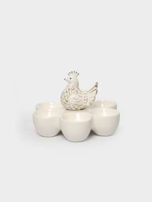 Блюдо пасхальное, 14х13 см, 6 отд, фарфор P/полирезин, молочное, Easter ANNA LAFARG ANLAF-CQCAZ4