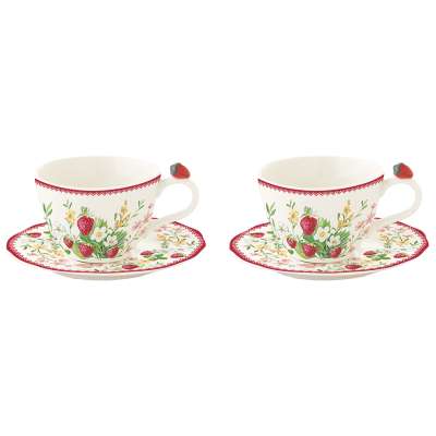 Набор чашек с блюдцем jardin des fraises, 120 мл, 2 шт. Easy Life R3405/JARF