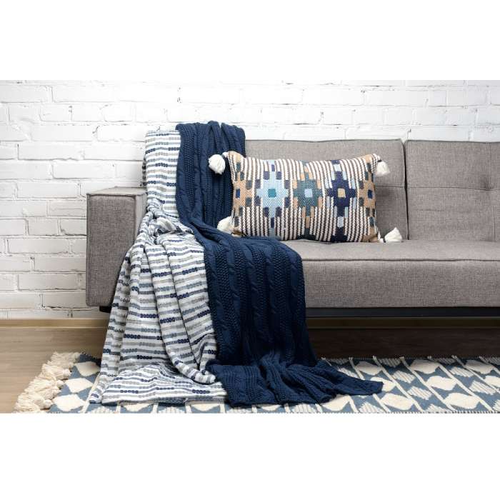 Покрывало из хлопка в полоску из коллекции ethnic, 230х250 см Tkano TK18-BS0002