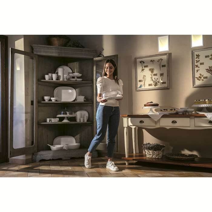 Блюдо для торта с крышкой Tiffany, Ø30 см, акрил, молочно-белое GUZZINI  199401156